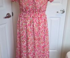 Savida Pink Floral Boho Maxi Dress Shirred Waist Cottagecore Size S EUR38