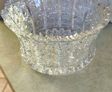 Rare find Bohemia Czech Crystal Hand cut 8" Bowl Queen Lace