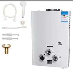 12KW LPG Instant Water Heater 6L/min Stainless Steel Tankless Propane Boiler with CE for Home Camping Outdoor Use