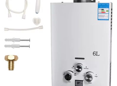 12KW LPG Instant Water Heater 6L/min Stainless Steel Tankless Propane Boiler with CE for Home Camping Outdoor Use