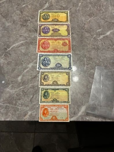 Full set of lady lavery banknotes