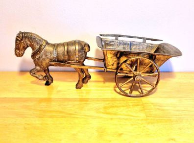 Vintage Brass Horse with Carriage Handmade