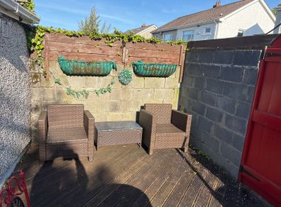 patio chairs and small table
