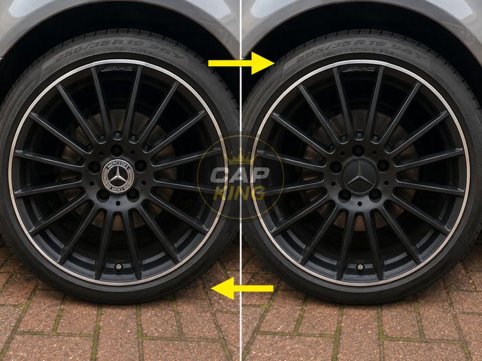 4 x Mercedes matt black caps 75mm - FREE POST