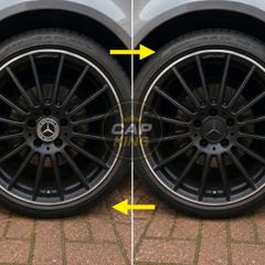 4 x Mercedes matt black caps 75mm - FREE POST