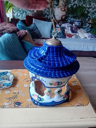 mid century ceramic birdcage light