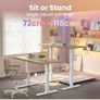 Standing Desk with USB Charging Port, 160 x 80 cm, 4 Preset Height Settings Image 7