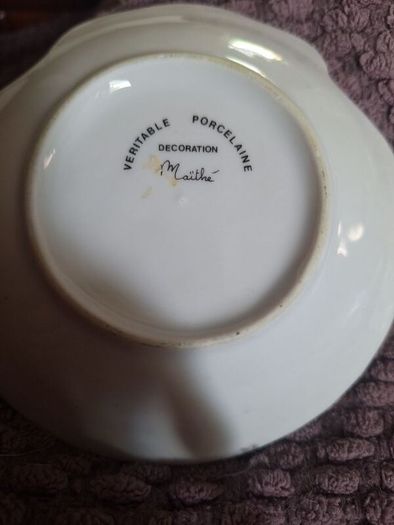 Vintage French Basque Porcelain Shell Trinket Dish - Ascain Folklore - Mint Condition