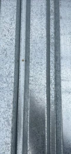 Galvanised metal roof decking