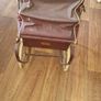 Antique Burgundy Doll's Pram, Manufactured by Walker around the 1940s, It features a Coach-Built Style Carriage with distinctive Wire-Spoke Wheels and Hard Rubber Tires Collection Only Image 5