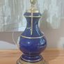 Vintage blue and gold ceramic table lamp Image 5