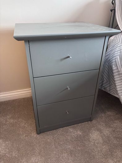 4ft6inch grey wooden bed with new mattress option