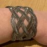 Vintage silver-toned wide woven open cuff bracelet Image 5