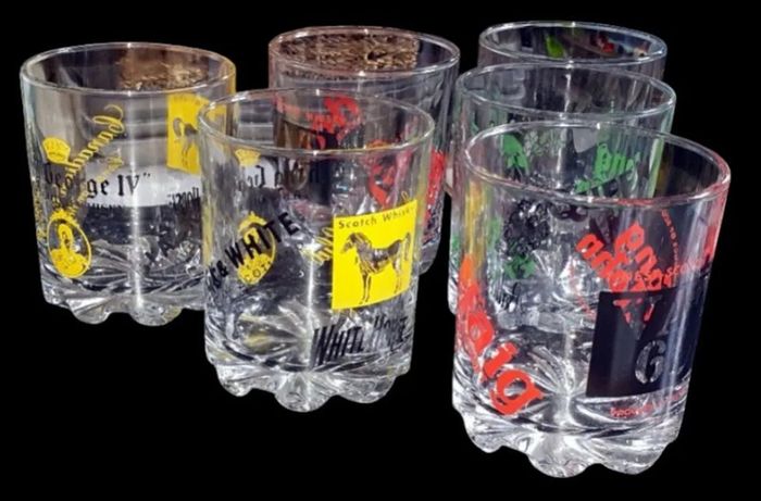Vintage 1960s Scotch Whisky Glasses - Set of 6