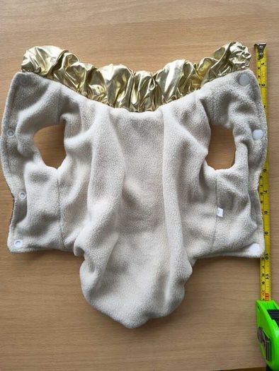 Gold Puffer Pet Jacket / Cat & Small Dog Coat. Size S