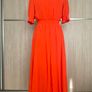DKNY Orange V Neck Midi Dress Image 4