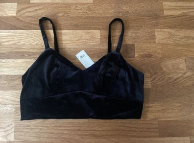 Brand New River Island Black Velvet Bra Top