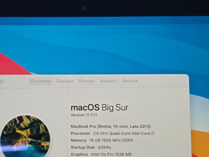 MacBook Pro 2013 15inch Intel i7 16BG RAM Warranty