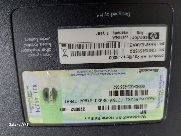 HP Pavilion zv6000, Windows XP, in excellent cosmetic condition, A Genuine real Blast from the past