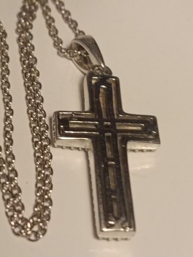 Sterling Silver Solid Cross and Chain