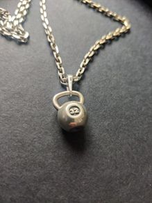925 Sterling Silver Italian Anchor Chain & Kettlebell