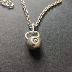 925 Sterling Silver Italian Anchor Chain & Kettlebell
