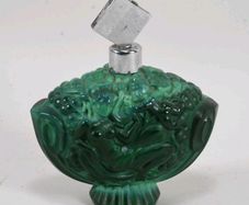 Unique Curt Schlevogt Malachite glass bottle