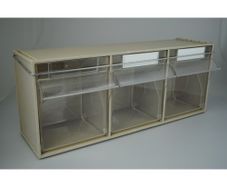 Madia 5 3-Box Tilt Bins With Locking Bar For Small Storage Container