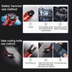 Car Safety Hammer - Window Breaker with Seatbelt Cutter,