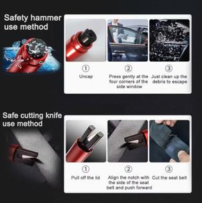 Car Safety Hammer - Window Breaker with Seatbelt Cutter,