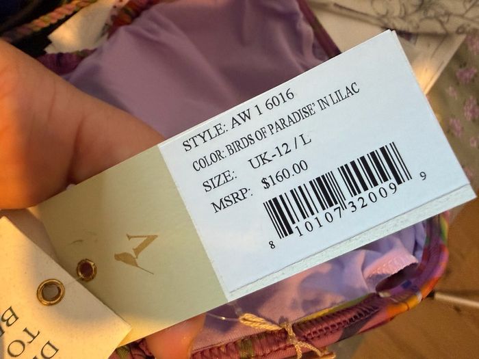 Verandah Swimwear Set  Birds of Paradise Lilac Size L (NEW WITH TAGS)