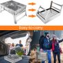 Stainless Steel BBQ Barbecue Grill , Portable Folding Charcoal BBQ Grill Table Desktop Barbecue Smoker Grill for Outdoor Picnic Garden Terrace Camping Trip Image 4