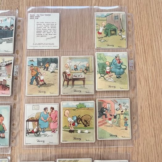 66 x 'Henry' Cigarette Cards Kensitas J. Wix & Sons 1935-37 V.Good - Excellent