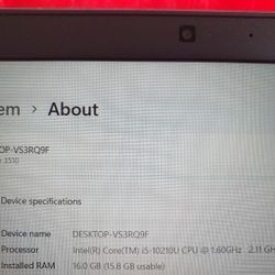 Dell Latitude 3510,i5 Cpu (10th gen) 16 GB, 512 GB Storage .