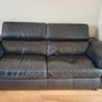 Black leather 3-seater sofa Image 6