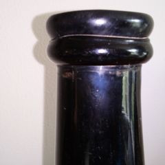 Black Glass Hand Blown Sauce Bottle.