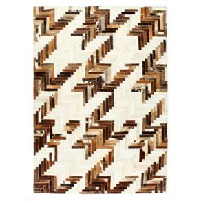 Rug Genuine Hair-on Leather Patchwork 160x230 cm Brown/White