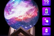 16 Colors LED USB Star Galaxy Moon Lamp w/ Stand Remote 3D Bedroom Night Light