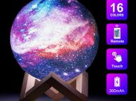 main image for ad 16 Colors LED USB Star Galaxy Moon Lamp w/ Stand Remote 3D Bedroom Night Light
