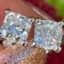 2 Carat White Gold Diamond Earrings Image 2
