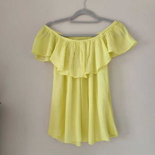 Yellow Open Shoulders Top size 10