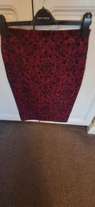 paisley velvet pencil skirt