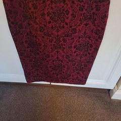 paisley velvet pencil skirt