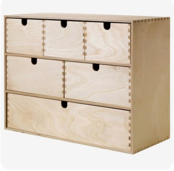 Mini chest of drawers, birch plywood, MOPPE