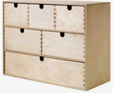 Mini chest of drawers, birch plywood, MOPPE