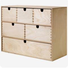 Mini chest of drawers, birch plywood, MOPPE