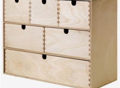 Mini chest of drawers, birch plywood, MOPPE