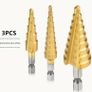 3pcs Drill Step Titanium Coated High Speed set - High Precision, Multi-Size for Wood & Metal, Durable & Versatile Free viewing Image 4