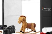 Light Box Photography 30cm/12"x12" Portable Photo-Box Booth, Mini Shooting Tent Kit with 112 LED Lights Dimmable, 6 Photo Backdrops for Product Photography (FREE POSTAGE)