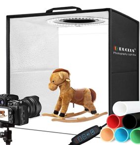 Light Box Photography 30cm/12"x12" Portable Photo-Box Booth, Mini Shooting Tent Kit with 112 LED Lights Dimmable, 6 Photo Backdrops for Product Photography (FREE POSTAGE)